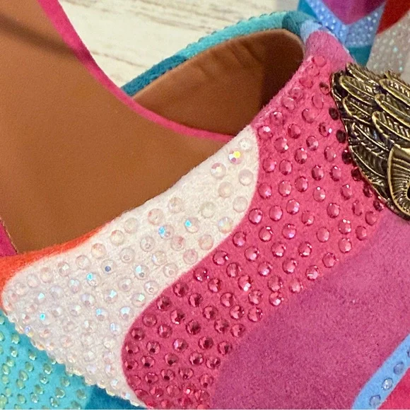 Kurt Geiger London SZ 38.5 Kensington Glitz Wavy  Rhinestone Platform Sandals - Picture 13 of 14